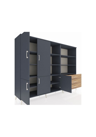 Hyperion Dolap 11 Raflı 3 Çekmeceli 5 Kapaklı 220x44x163 Antrasit-antrasit/çam Antrasıt/atlas Çam - Antrasıt Hyperion Dolap 11 Raflı 3 Çekmeceli 5 Kapaklı 220x44x163 Antrasit-antrasit/çam Antrasıt/atlas Çam - Antrasıt