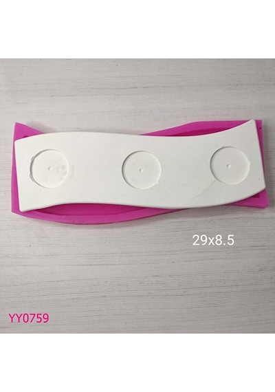 Yy0759 Dalga Formlu Üçlü Tealight Mumluk Silikon Kalıp