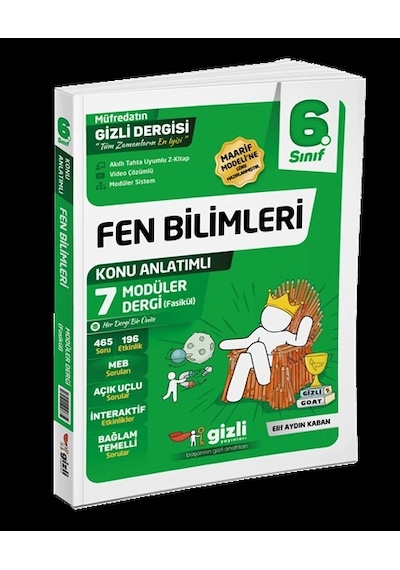 6. Sınıf Fen Bilimleri Müfredatın Gizli Dergisi Gizli Yayınları Yeni