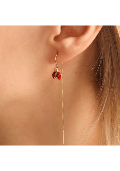 Sembol Gold 14 Ayar Altın Ladybug Küpe
