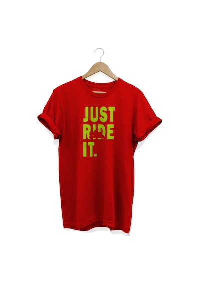 Just Ride It Baskılı Kırmızı T-shirt kırmızı