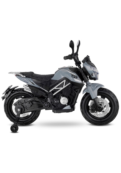 447 Motocross Akülü Motor Çocuk Motoru 12v Gri Gri