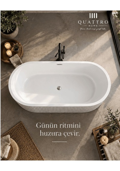 Denna Beyaz Serbest Duran Akrilik Küvet 170 80 58 Cm