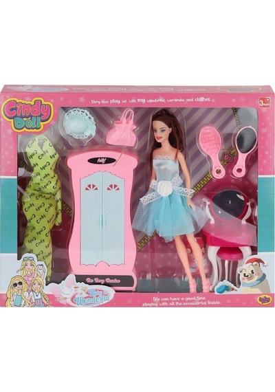 02453 Cindy Doll Dolaplı Makyaj Masalı Bebek -oydaş Oyuncak
