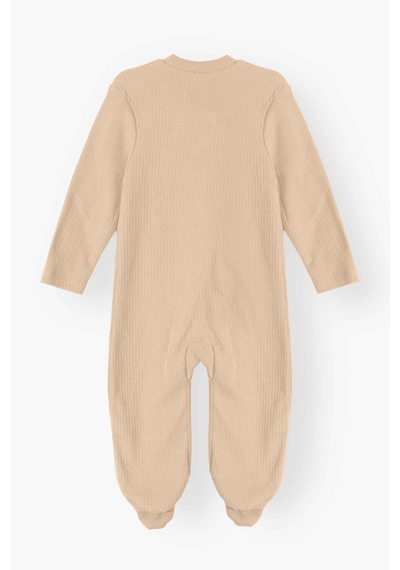 Luess Unisex Bebek Rahat Kalıp %100 Pamuklu Mevsimlik Tulum -krem 0-3 Ay 6-9 Ay Krem