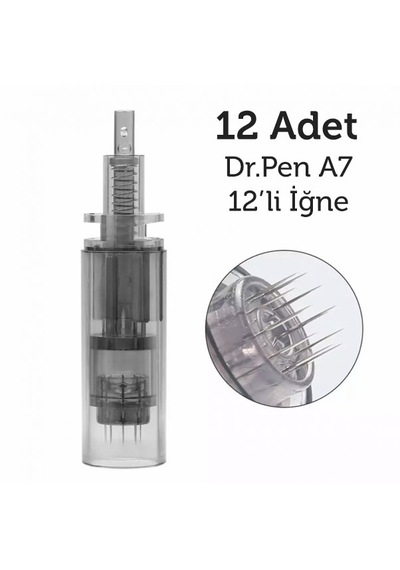 Dr.pen A7 12'li Dermapen İğnesi 12'li Cilt Bakım Cihazı Kartuşu Siyah Dr.pen A7 İçin Uygun