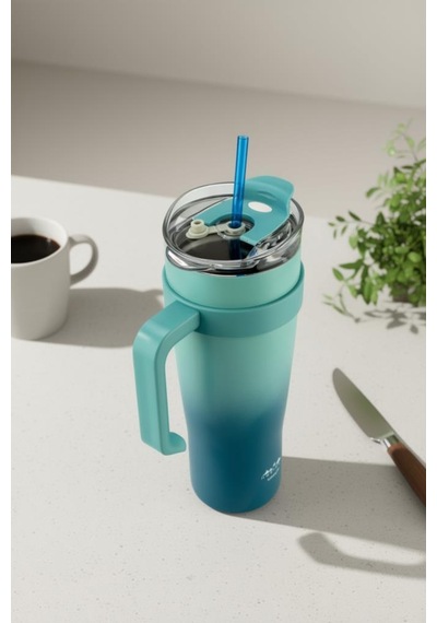 Bambum Horizon - Pipetli Termos Bardak Lacivert 1000ml Lacivert