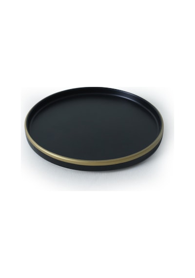 Keramika Mat Siyah Gold Fileli Stackable Pasta Tabağı 21 Cm 4 Adet