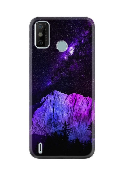 Tecno Spark 6 Go Kılıf Silikon Desen Özel Seri Purple Mountain 1640