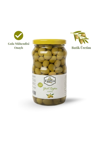 Egelya Akhisar Domat Kırma Yeşil Zeytin 1 Kg Düşük Acılık, Dengeli Tuzlu
