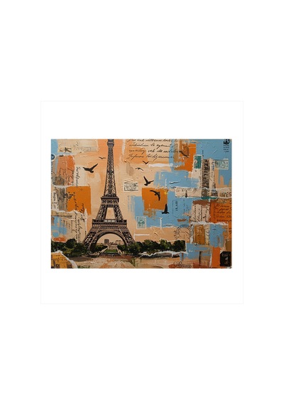 Paris Ve Geometrik Sanat Model Ahşap Tablo