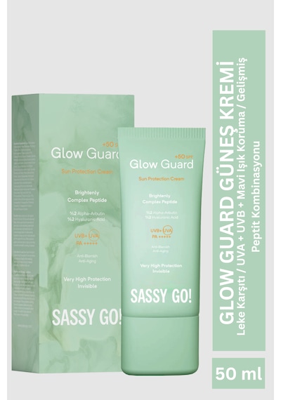 Sassy Go Glow Guard Koruyucu Ve Leke Karşıtı Güneş Kremi SPF50+ 50 ML