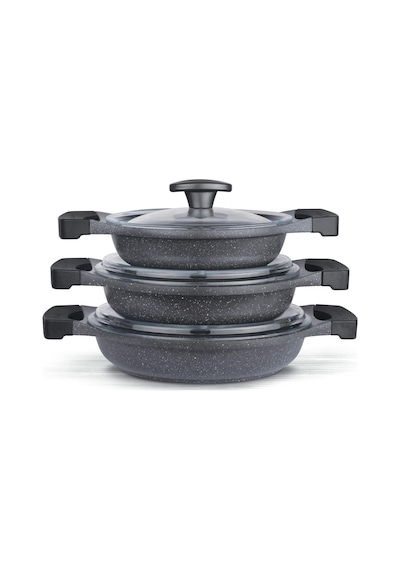 Thermoad Döküm Sahan Set 3'lü 6 Parça Gri