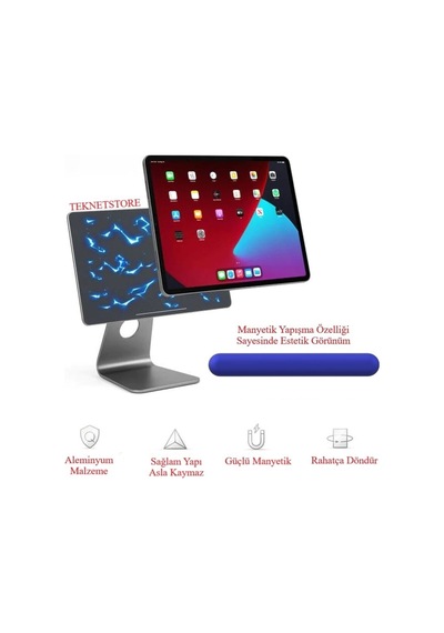 Apple Uyumlu iPad, Pro 4. Nesil M2 2022 11 Inç Tablet Manyetik Yapışan Tablet Tutucu Masaüstü