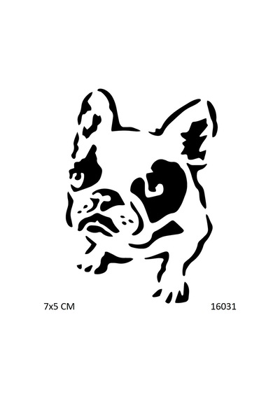 Airbrush Tattoo Pug Köpek Yapışkanlı Stencil Süsleme Ve Boyama Kalıbı