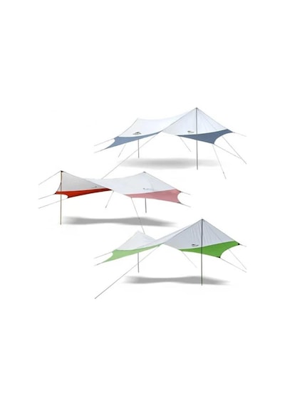 Naturehike Hexagon Sunrise Canopy 3.5x4 Mt Tarp Güneş Ve Rüzgar Koruma Tentesi Gri - Mavi