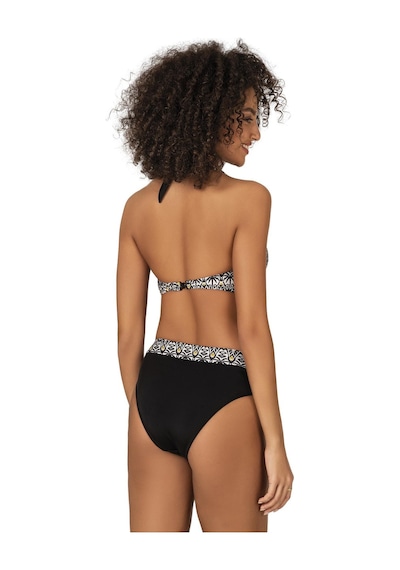 Endeep Kadın Desenli Boyundan Bağlamalı Bikini Takımı-siyah