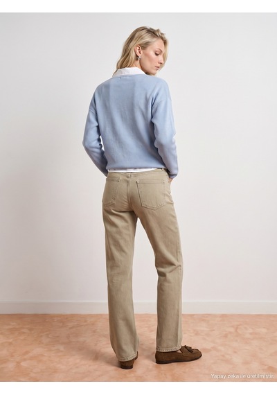 Dilvin 72354 %100 Lyocell Wide Leg Jean-bej