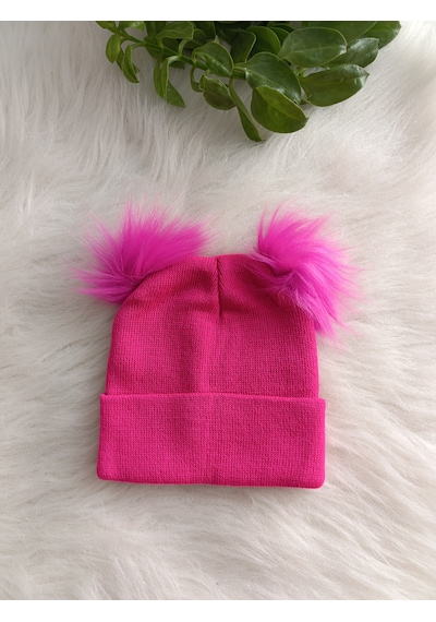 Minilkabebe Çocuk Ponponlu Triko Bere 1-4 Yaş Sarı