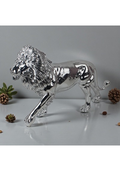 Lüks Reçine Jumbo Boy Aslan Heykeli 60 Cm Dekoratif Biblo Vitrin Konsol Süsü Ev & Ofis Hediyesi