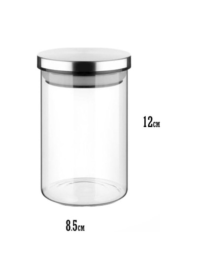 Deconox 450ml Vakumlu Metal Kapaklı Borosilikat Cam Kavanoz 8.5cm 12cm 1 Adet Sku: Smg8690010236999 Açık Gri