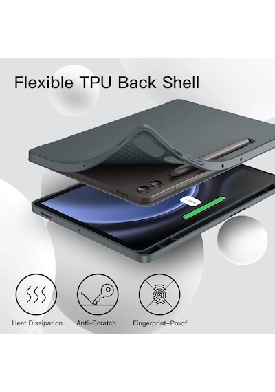Samsung Galaxy Uyumlu Tab S9 Fe Plus/s10 Plus/s9 Plus Kılıf Kalem Bölmeli Smart Case X610-16-810-18 X820 Kılıf