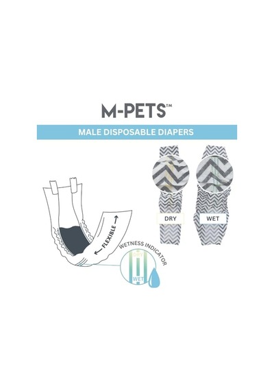 M-pets Dıapers Erkek Köpekler İçin Külot Xl 12li