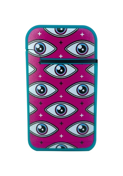 Zengaz Cool Tasarım Jet Alev Çakmak - Pink Eyes Turkuaz