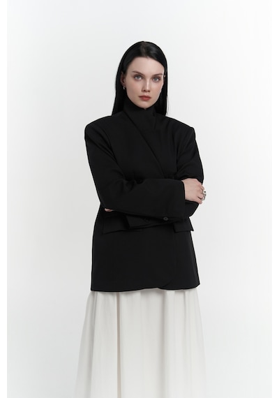 Mai Studios Co. Volda Yaka Detay Siyah Blazer Siyah