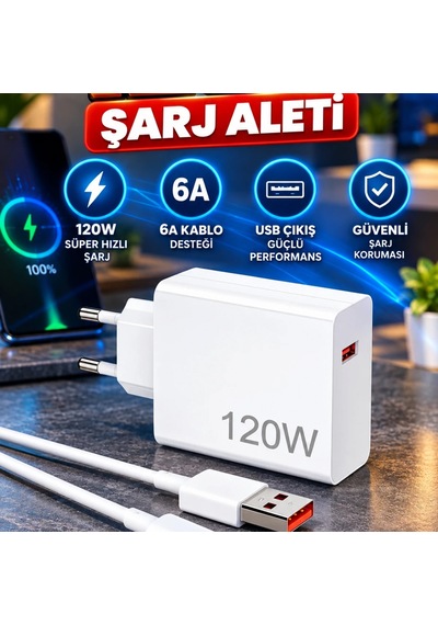 120w Turbo Hızlı Şarj Adaptörü Huawei P30 P40 Mate 20 Pro Uyumlu 6a Kablo Destekli