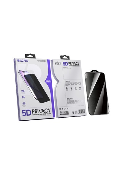 Apple İphone 17 Air Bilvis 5d Privacy Diamond Hayalet Cam Ekran Koruyucu
