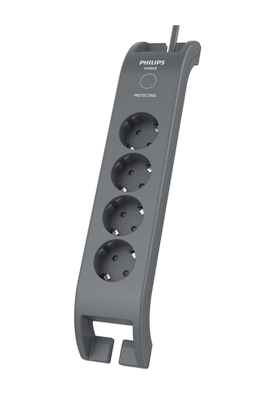 Philips SPN3140A/62 900J 4'lü Çocuk Korumalı Akım Korumalı Priz 2 Metre Siyah
