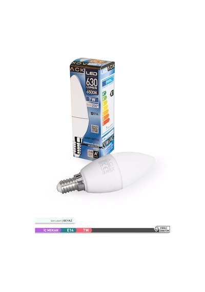 ACK LED Mum Ampul 6500K Beyaz Işık 220V 7W E14