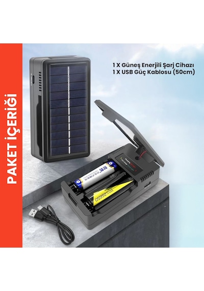 Upway Güneş Enerjili Çok Fonksiyonlu Pil Telefon Şarj Cihazı - Elektrikli Ve Güneş Enerjili Şarj