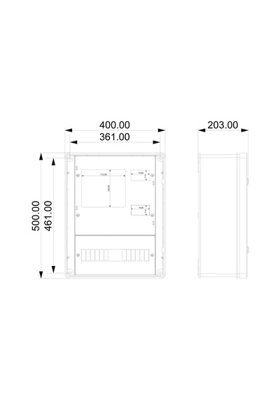 Sayaç Panosu 23 Sigortalı Trifaze Sayaçlı Sıva Üstü Sayaç Panosu Ip65 40 X 50 X 20 Cm Poli 040