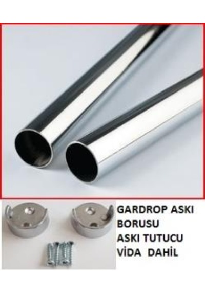 Gardrop Dolap Krom Elbise Askı Borusu 100 Ile 125 Cm Arası
