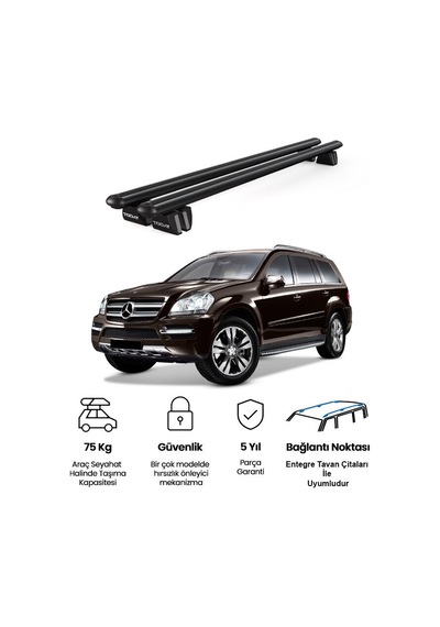 Pençe Mercedes-benz Gl Ara Atkı X164 2006-2012 Uyumlu Siyah Ara Atkı Port Bagaj Tavan Barı