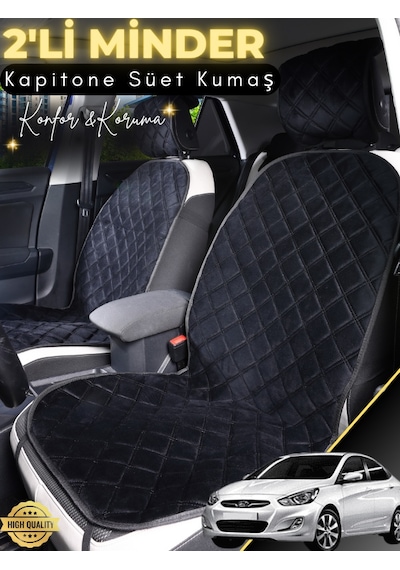 Hyundai Accent Blue Uyumlu 2'li Süet Oto Koltuk Minderi Terletmez Universal Oto Kılıf A2