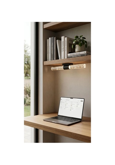 Bubblelight Medium 40 Cm Modern Tasarım Led Aplik - Duvar Lambası - Siyah - Pilli - Günışığı Siyah Pilli