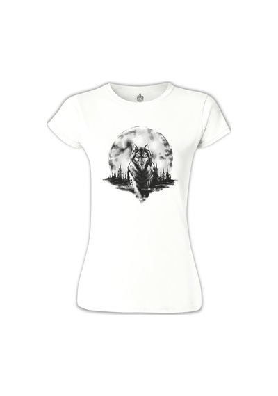 Kurt Ve Ay 2 Beyaz Kadın Tshirt 001