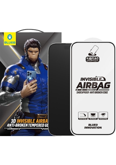 Blueo Apple Uyumlu   iPhone 16 Pro 3d Invisible Airbag Anti-broken Cam Ek