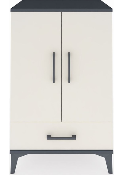 Hyperion Komodin 3 Raflı Tek Çekmeceli 2 Kapaklı 60x44x96 Ant... Antrasit