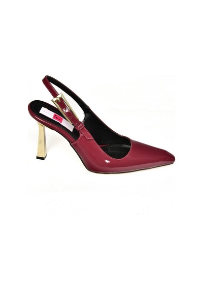 Fox Shoes S752098708 Bordo Rugan Kalın Topuklu Kadın Ayakkabı Bordo