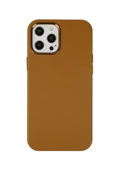 Apple İphone 12 Pro Max Kılıf Asya Deri Silikon - Kahverengi