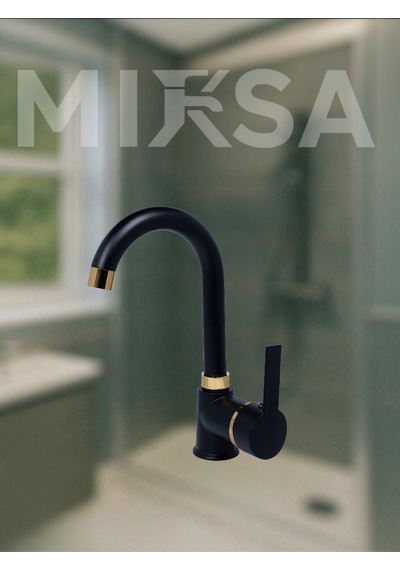 Lüx Siyah-gold Armut Baston Borulu Banyo Lavabo Bataryası, Musluğu, Çeşmesi Çift Su Girişli