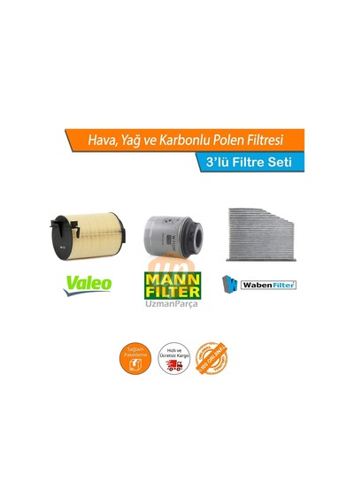 Passat B7 1.4 Tsı Filtre Seti Valeo Mann Wbn Karbonlu 2011-2014