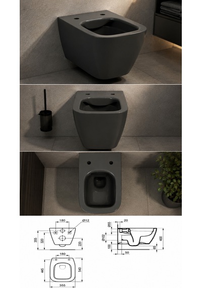 Asma Klozet - Kapak Dahil T461458 Gri