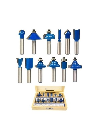03039 8 Mm 12 Parça Ahşap Freze Uç Seti