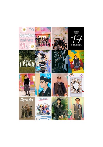 Kpop Seventeen Grubu Desenli Tasarım 16' L Fotokart Seti