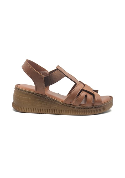 Venüs Tog Hakiki Deri Comfort Ortopedik Kadın Sandalet Taba